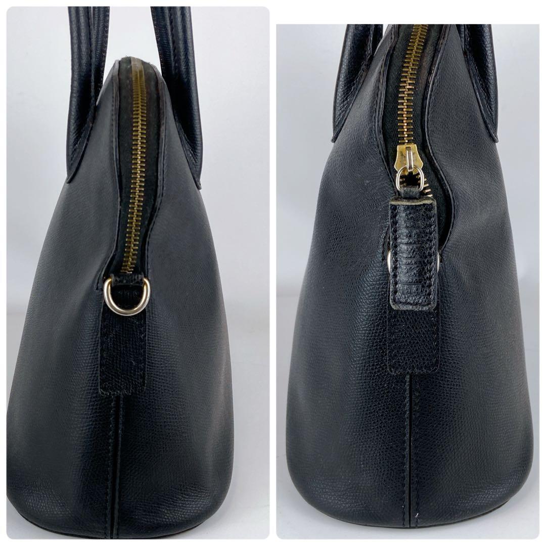 セリーヌ 2way ドーム型 オールレザー シボ革 ショルダー クロスボディ