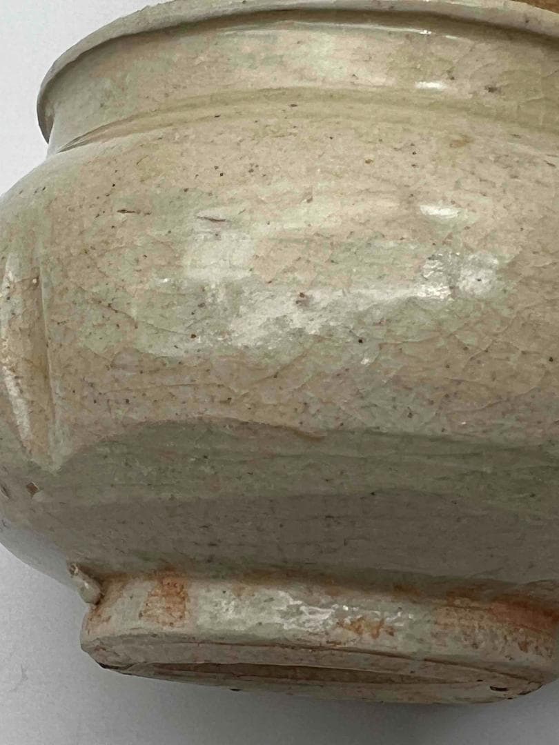 宋時代　白磁 青白磁瓜棱壺二個　茶入れ　煎茶道具　唐物(C-59)