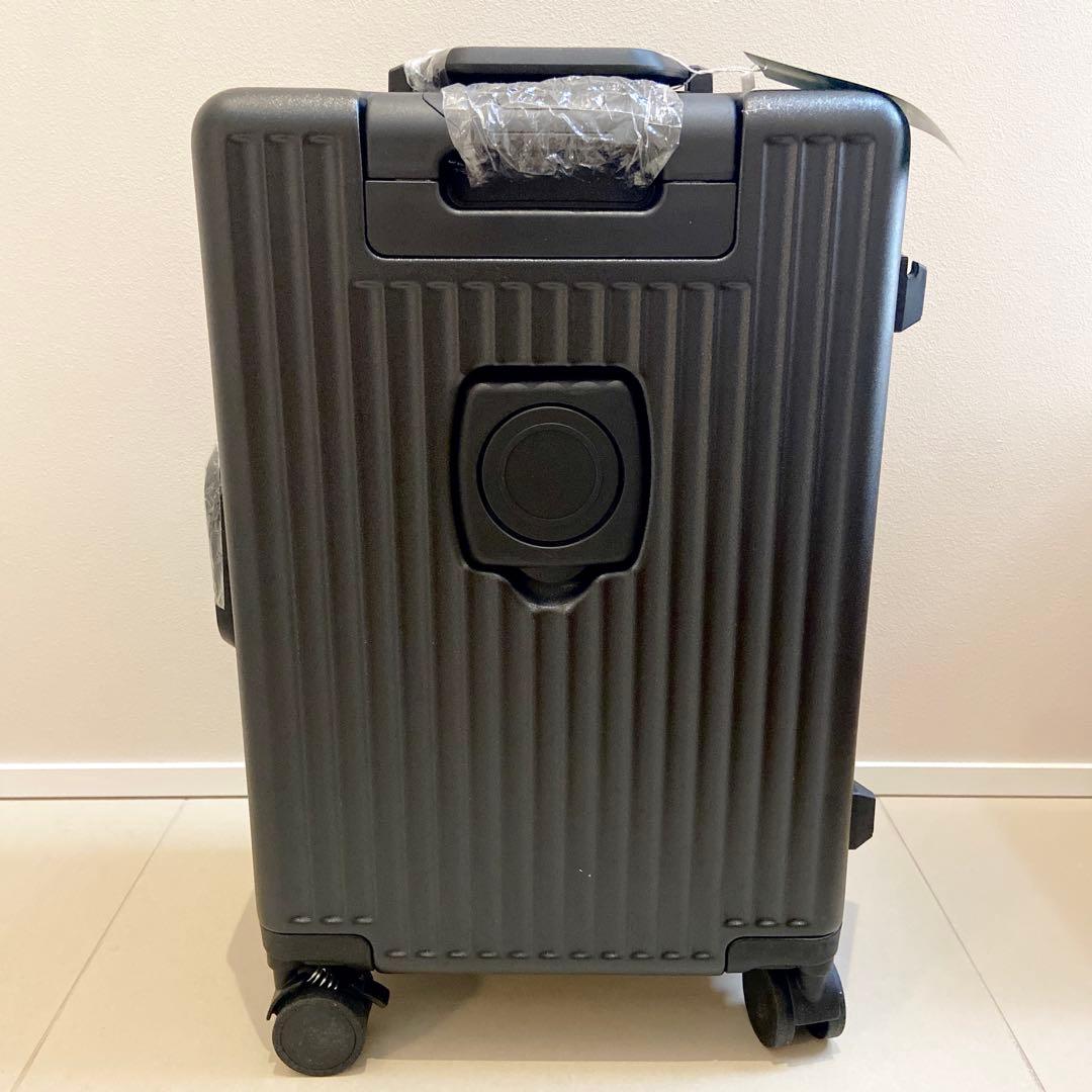アルミフレームスーツケース♥フロントオープン ブラックSサイズ 42L 機内持込