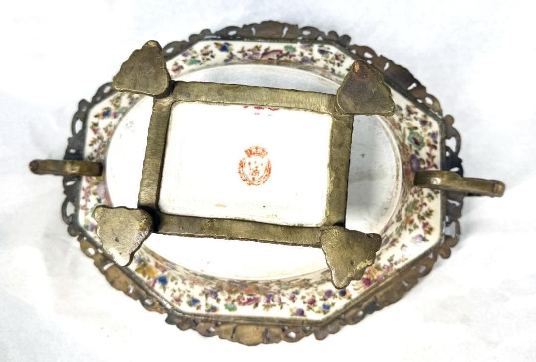 WL 1895 ウォン・リー磁器 ブロンズ 豪華な大きなボウル WWTT372