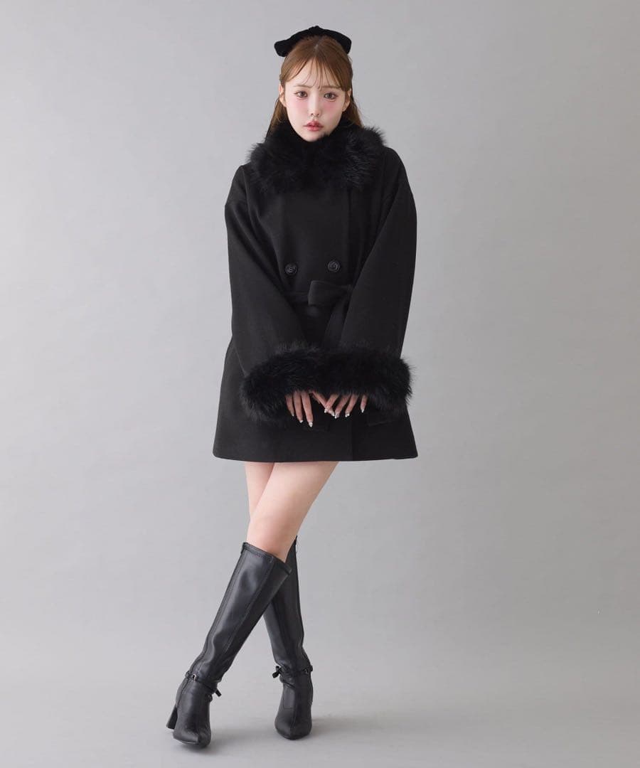 【即購入OK】NICE CLAUP ファーコート 黒 M 3WAY 美品 完売品