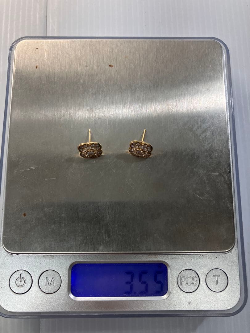 未使用！【SHNCA/シンカ】K18ピアス ラボクロウンダイヤモンド0.45ct