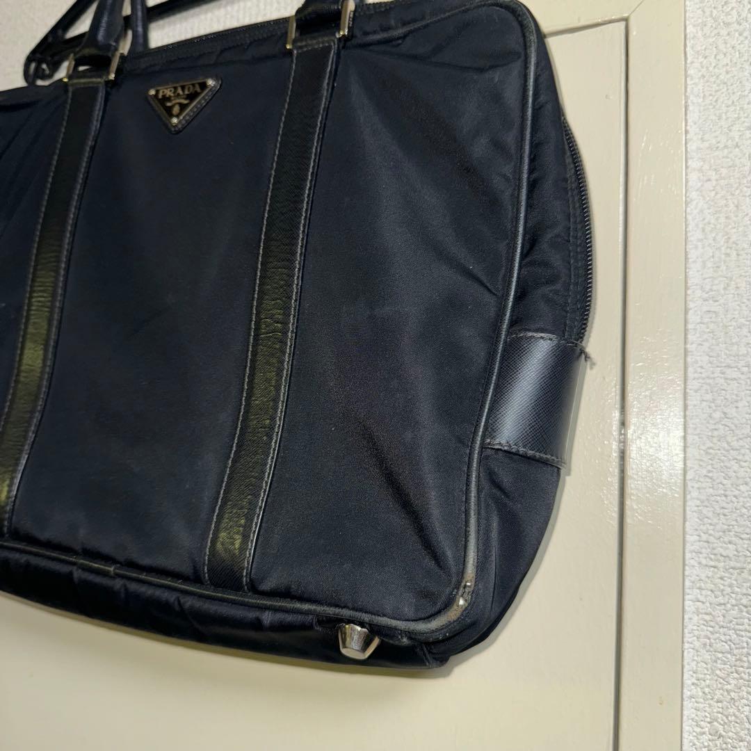 PRADA プラダ ビジネスバッグ ナイロン×サフィアーノ レザー ブラック 黒