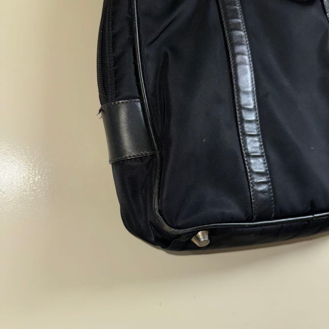 PRADA プラダ ビジネスバッグ ナイロン×サフィアーノ レザー ブラック 黒