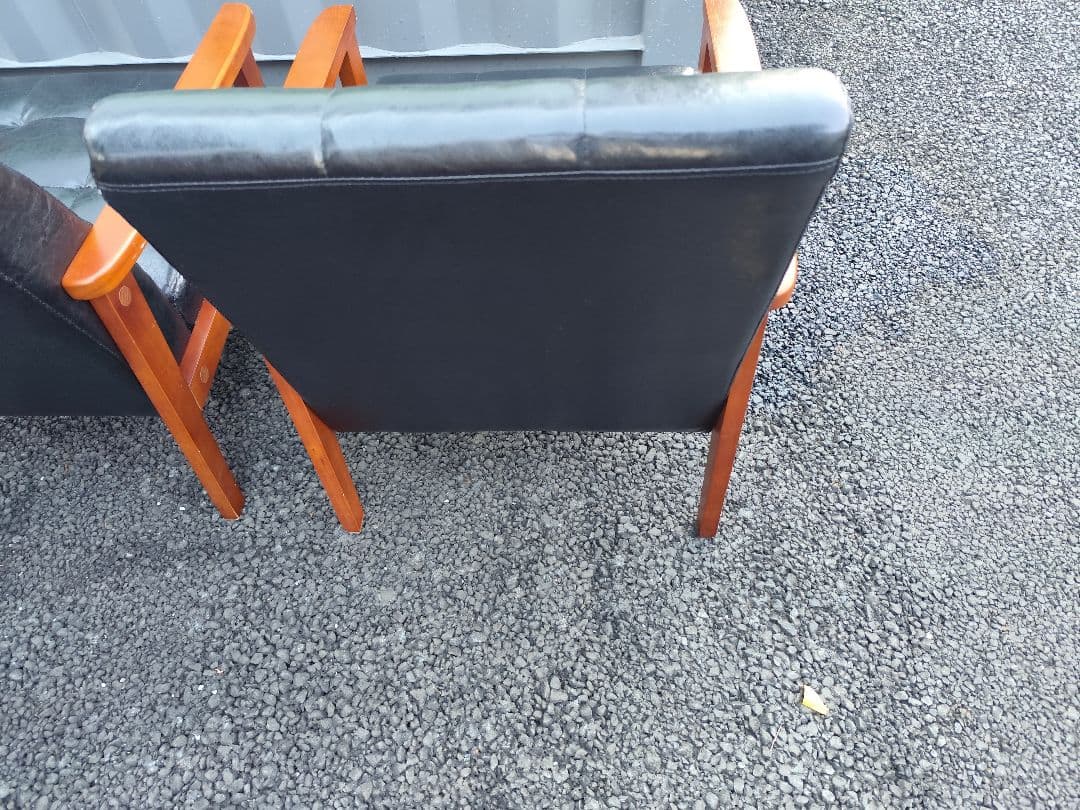 kiroroミッドセンチュリー風 1人掛けソファ2脚＆カフェテーブルセット