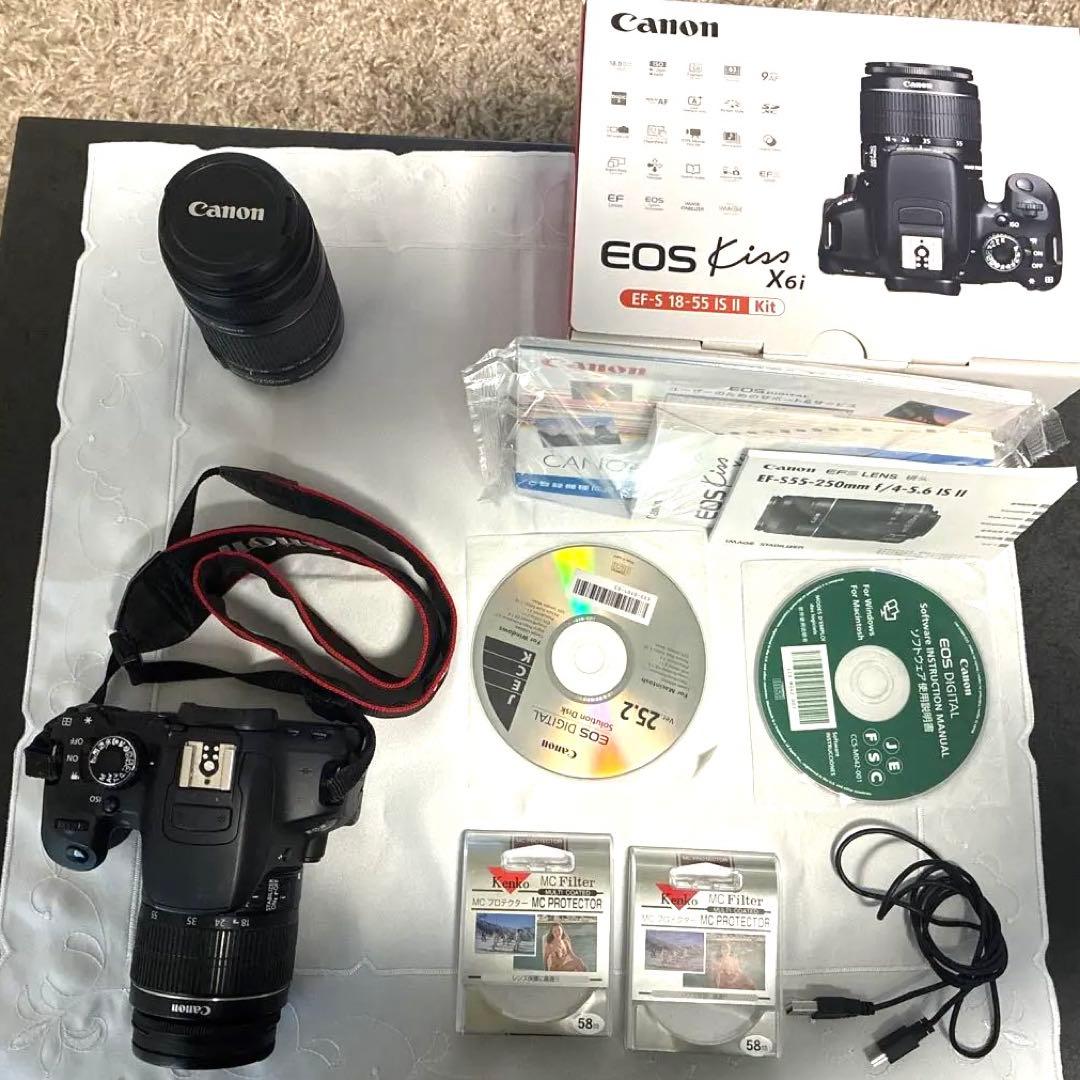 美品　Canon EOS Kiss X6i EF-S 55-250mmレンズ付き
