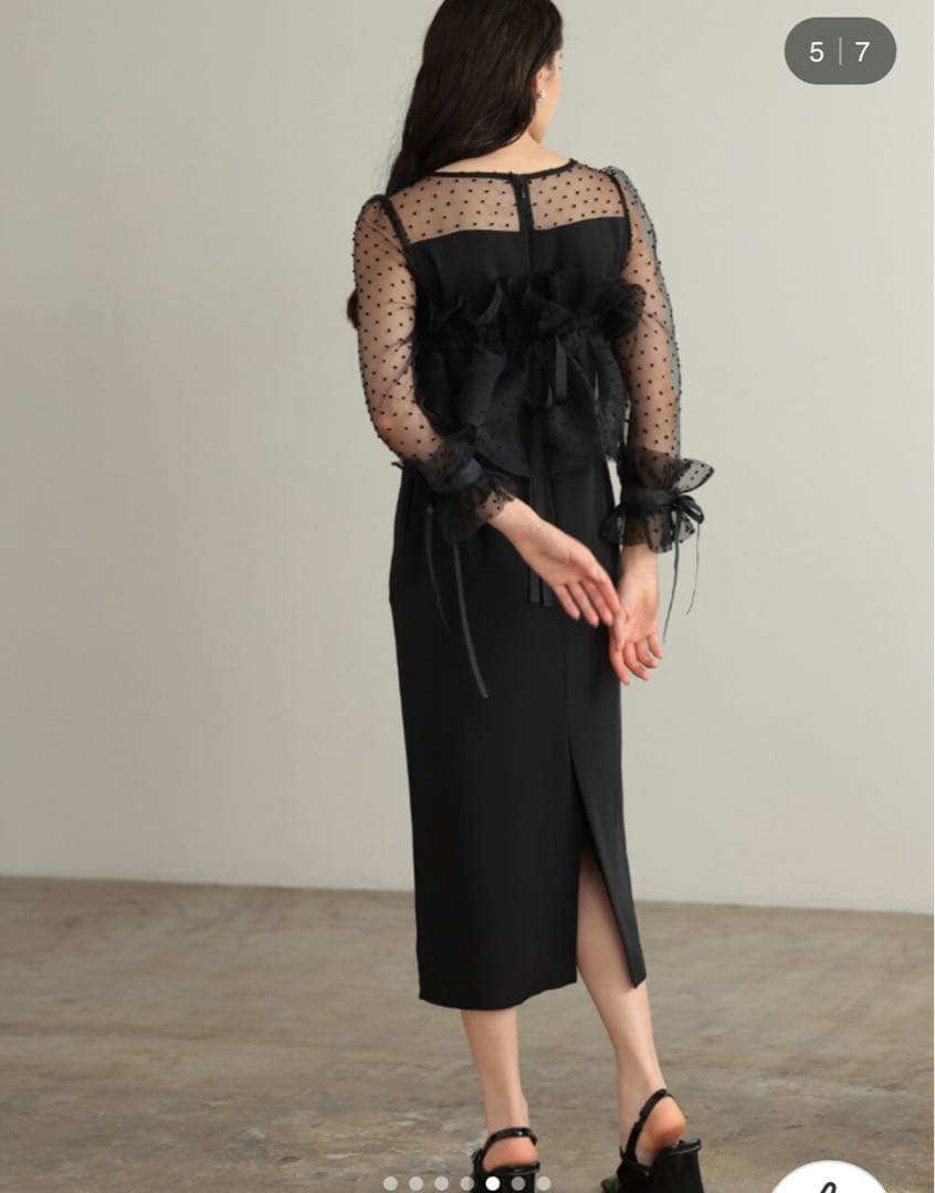 【しき】マルチウェイ チュールフリル付き パーティー オケージョンドレス