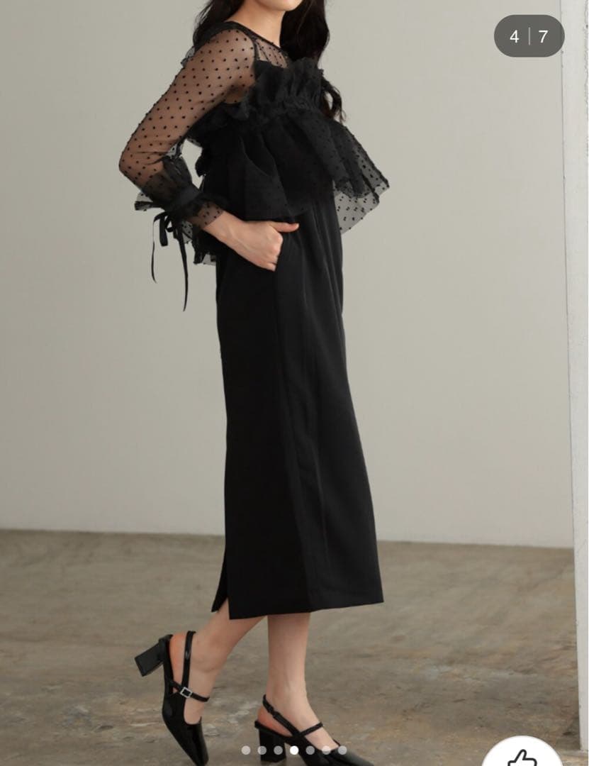 【しき】マルチウェイ チュールフリル付き パーティー オケージョンドレス