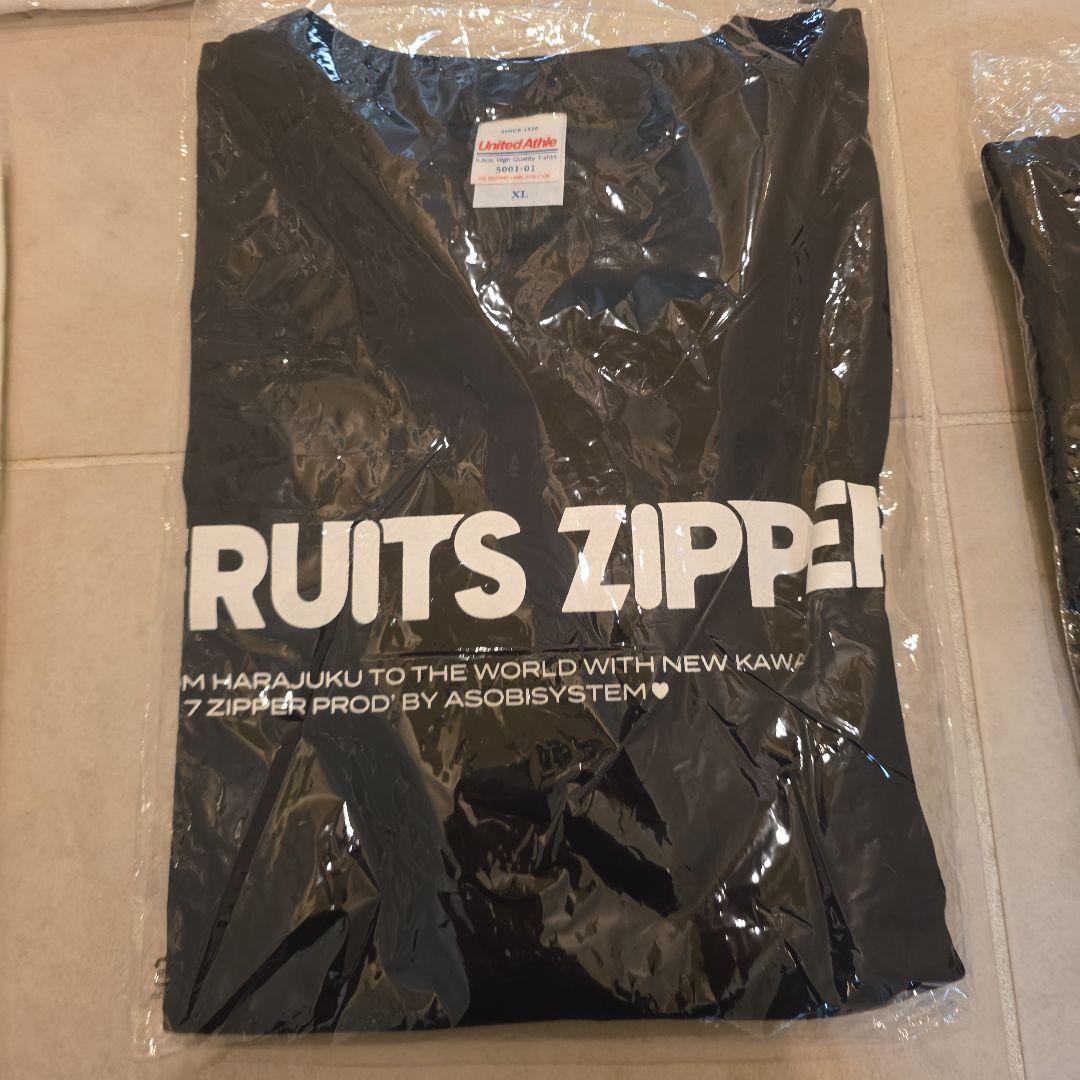 FC限定 復刻 FRUITS ZIPPER 定番Tシャツ ブラック XL