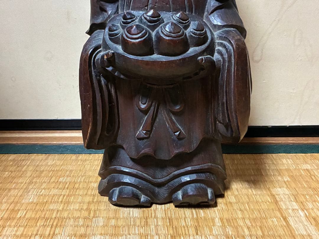 木製 彫刻 中国？ 人物像 約44㎝