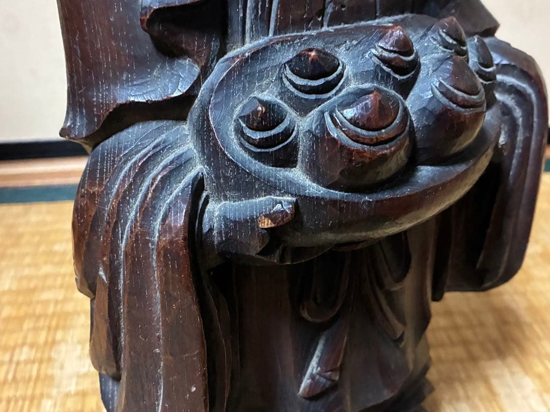 木製 彫刻 中国？ 人物像 約44㎝