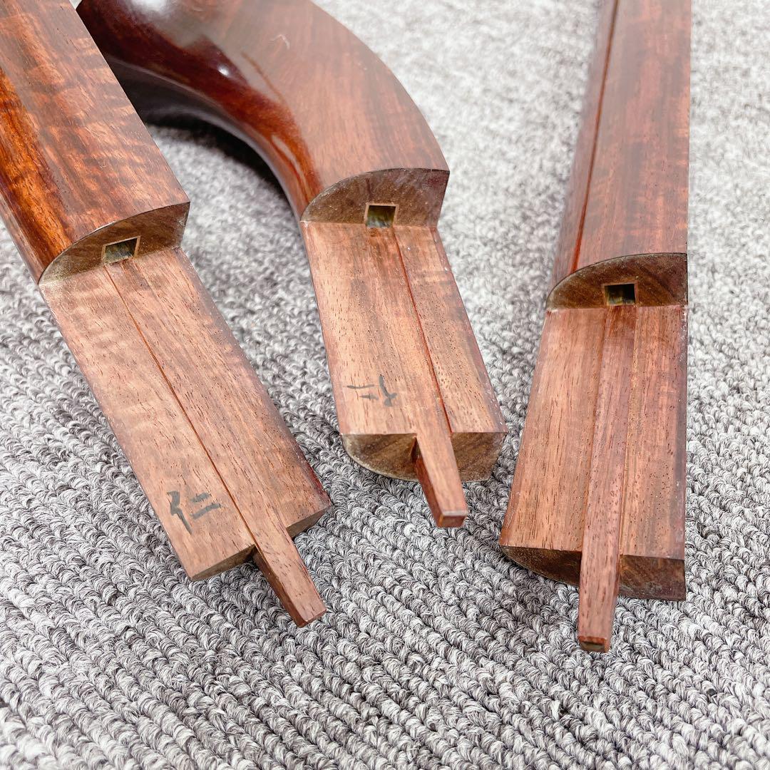 三味線 細棹 金細 トチあり 紅木 綾杉胴 一本溝 天然素材糸巻き 和楽器