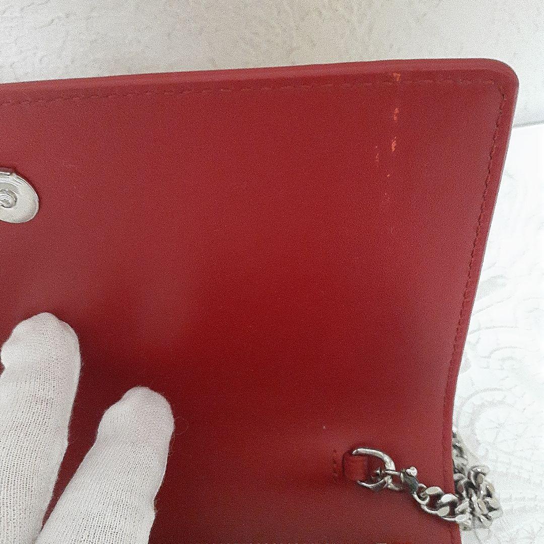 YSL サンローラン 赤 ショルダーバッグ クロコダイル