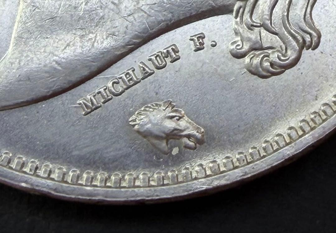 1822年 フランス王政 5フラン 銀貨 ルイ18世 博物館級