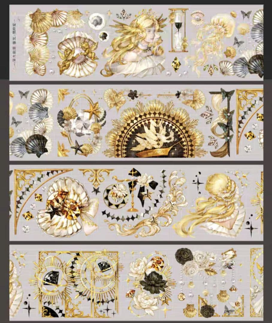 巻売 539★ 海外 マスキングテープ マステ PET 装飾 花 人物 虹光