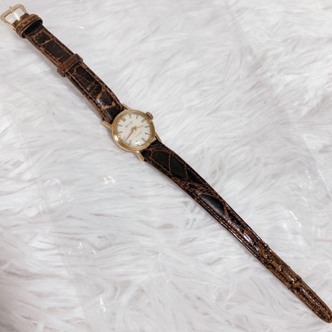 【動作未確認】BULOVA21 エルヴィン 腕時計 K18ゴールド レディース