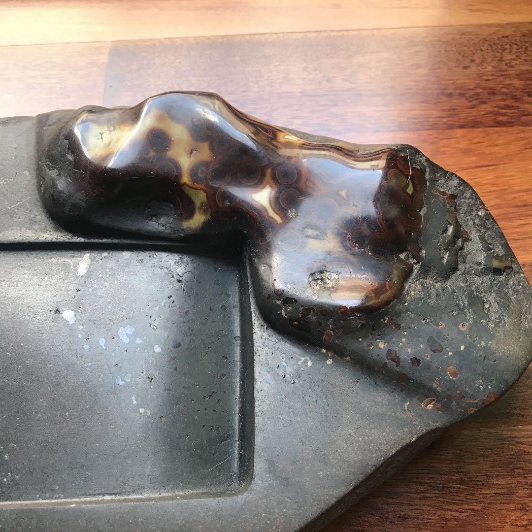 唐木蓋つき、古い硯