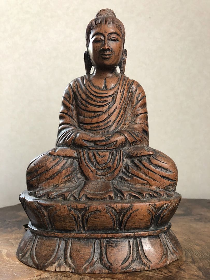 中国仏教美術 古木 細密彫り 仏像
