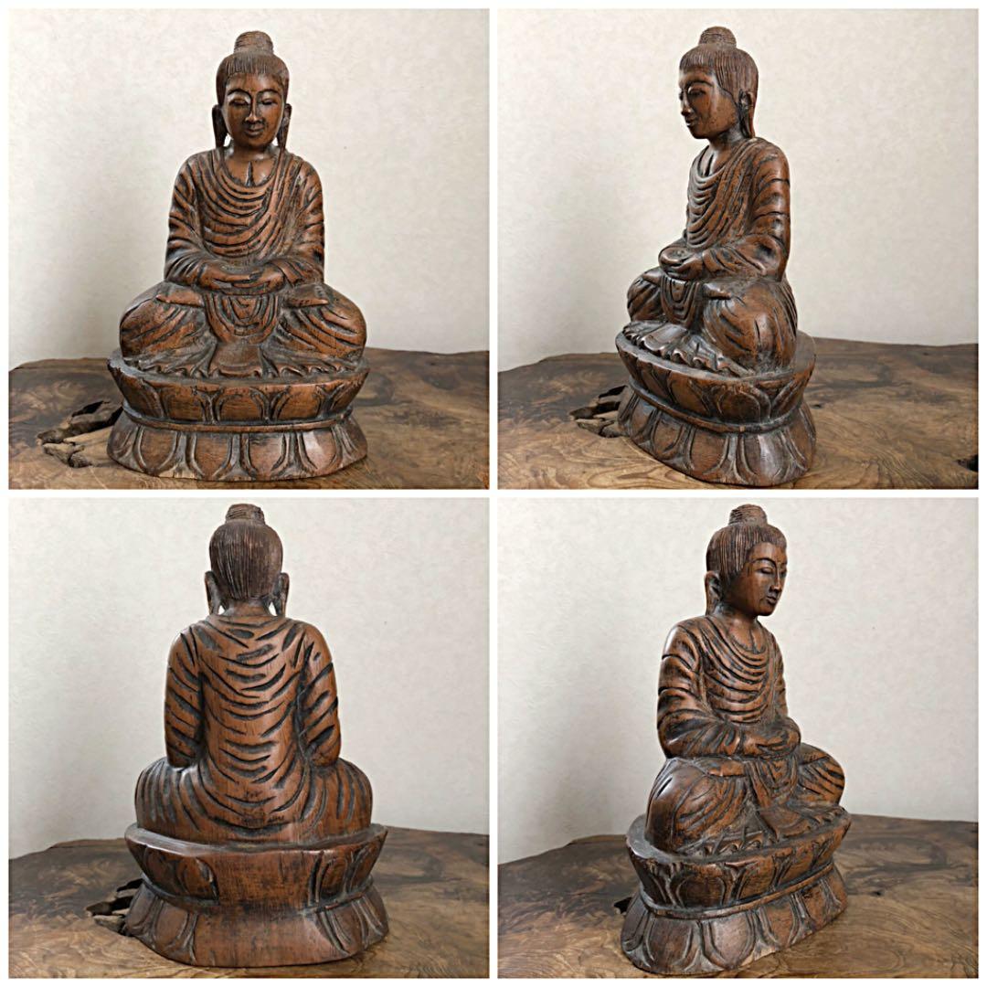 中国仏教美術 古木 細密彫り 仏像