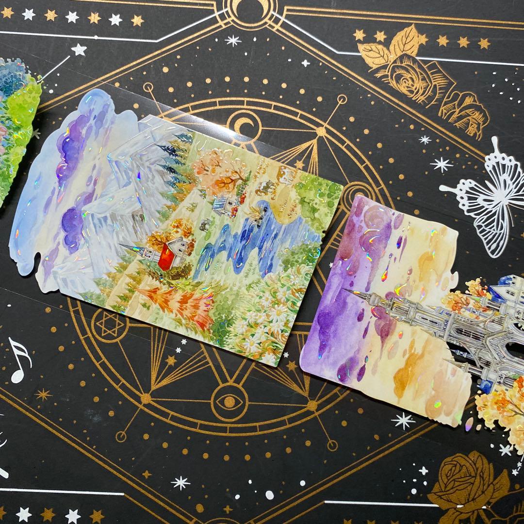 【9314】海外　中古巻　貝殻光マスキングテープ　背景装飾系　四季　残量多め