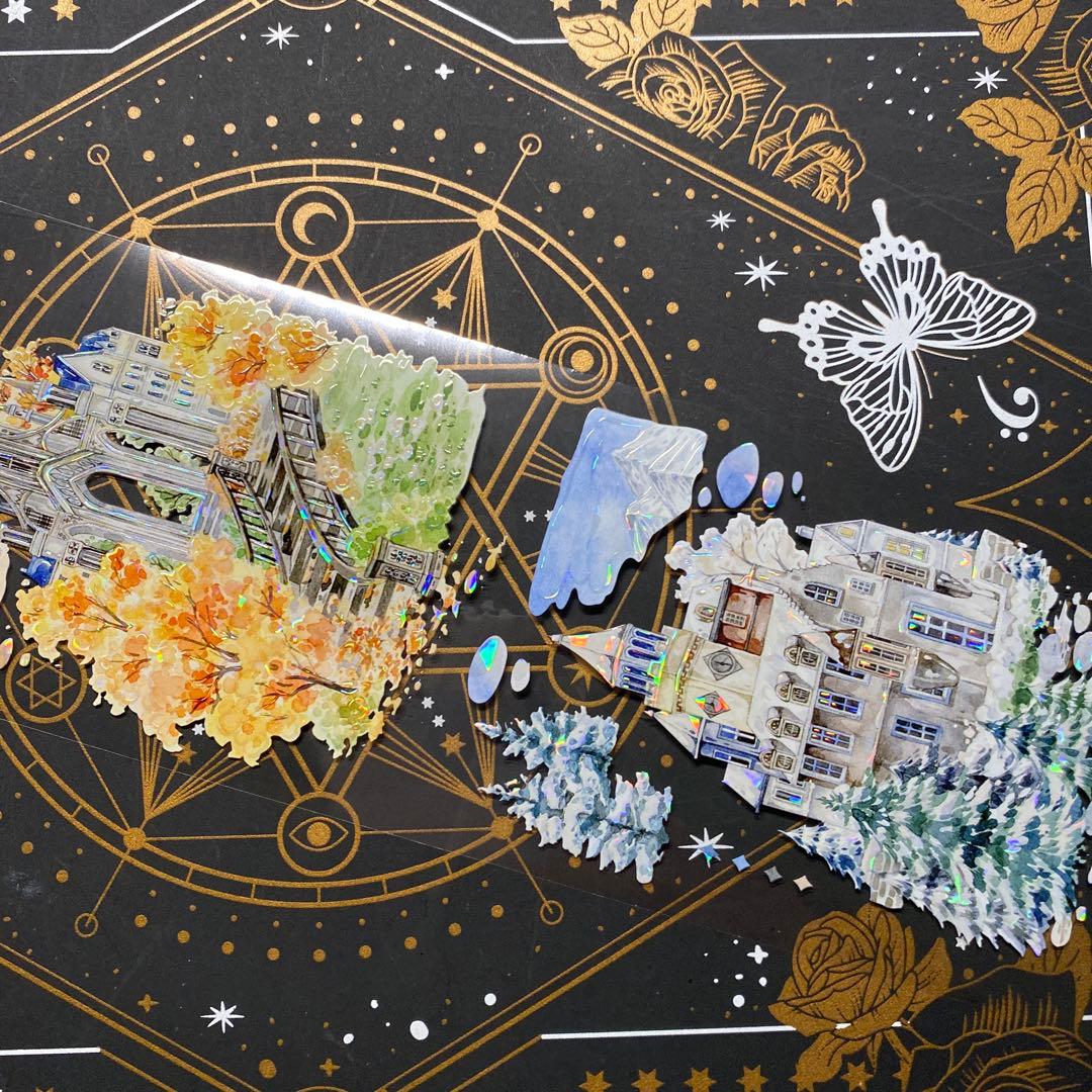 【9314】海外　中古巻　貝殻光マスキングテープ　背景装飾系　四季　残量多め