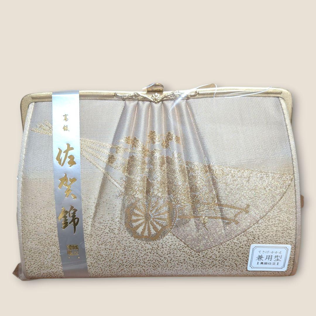 《未使用》佐賀錦　草履バッグセット　礼装　ゴールド