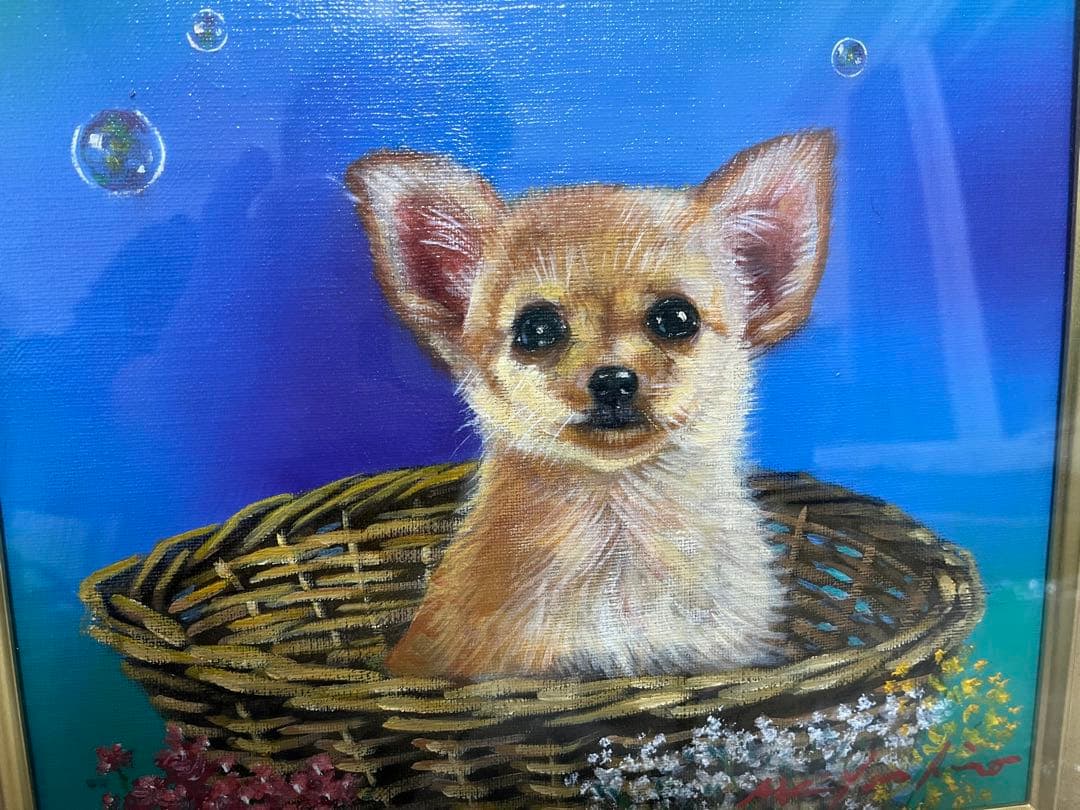 専用　八代亜紀さん絵画　『チワワ』