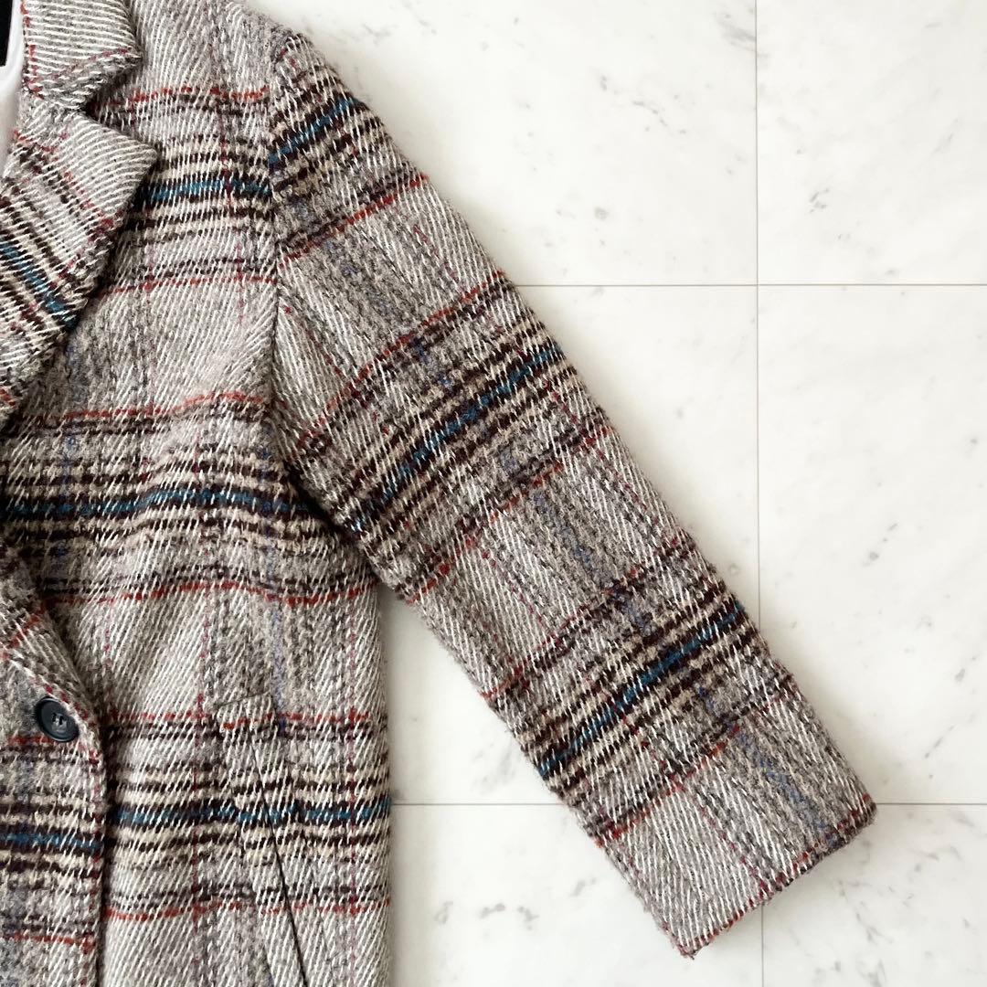 美品♪スピックアンドスパン　イタリア製生地　チェスターコート　ウール　ゆったりS