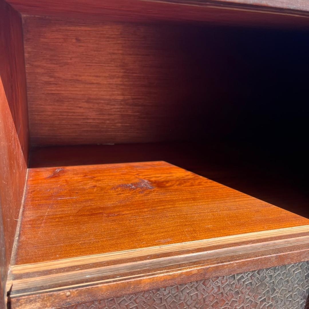 K◇ 茶箪笥 茶棚 無垢材 すり硝子 アンティーク ヴィンテージ 古家具 古民家