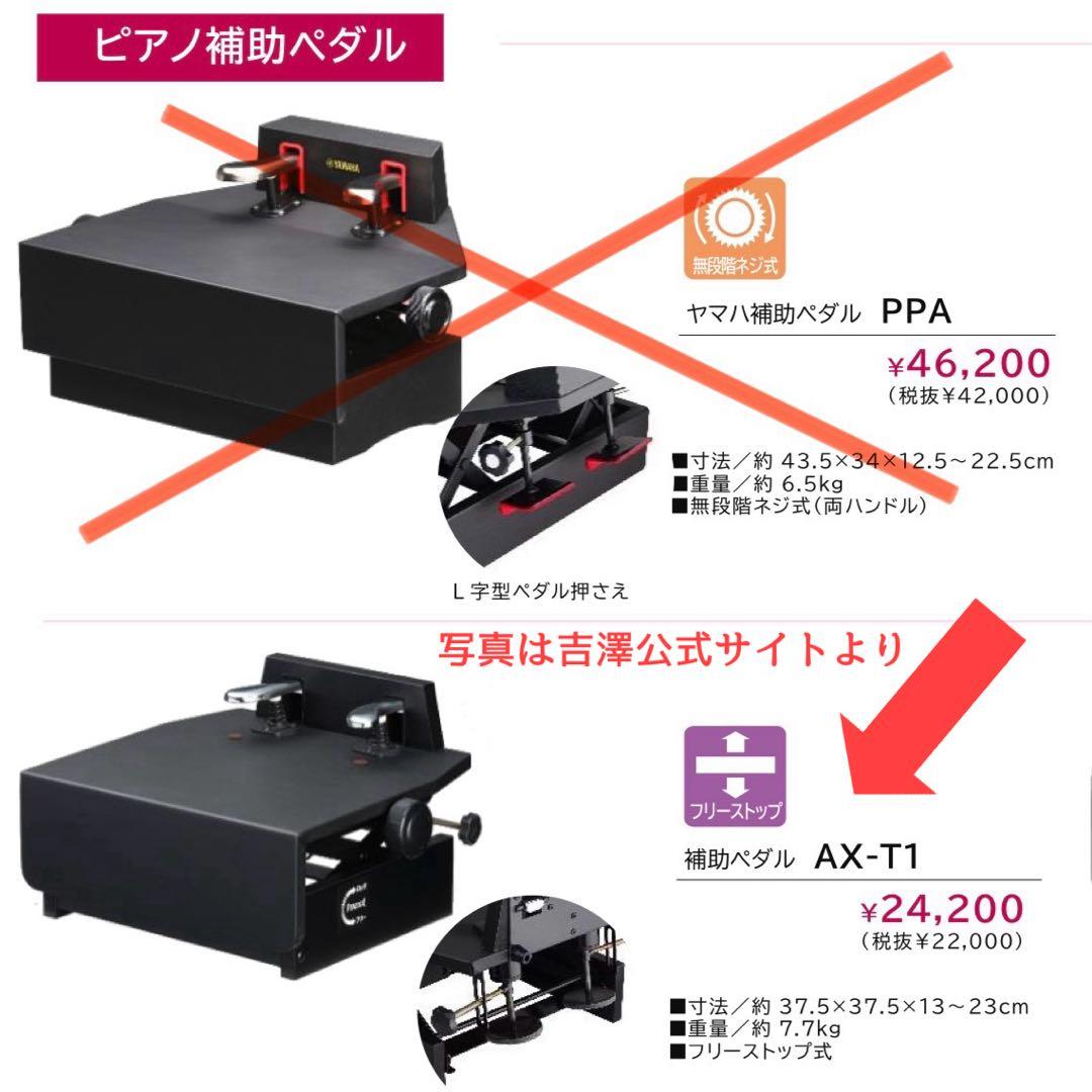 【美品】吉澤 ピアノ補助ペダル AX-T1／メンテナンス済／高さ無段階調整
