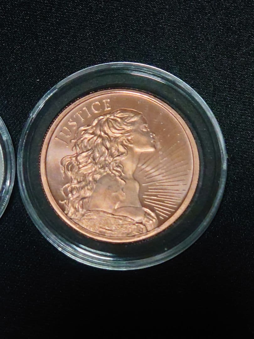 2022年 JUSTICE 正義の女神 1オンス銀貨銅貨セット