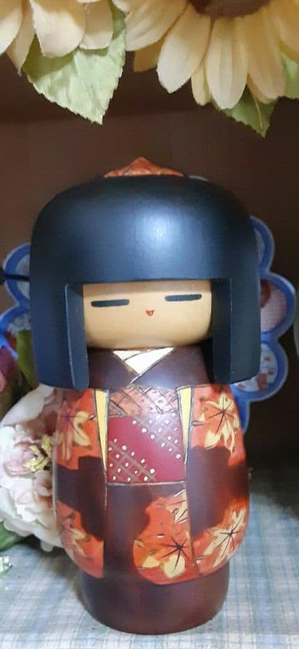 美品✨創作こけし(大)☘️民芸品 こけし☘️紅葉もみじ