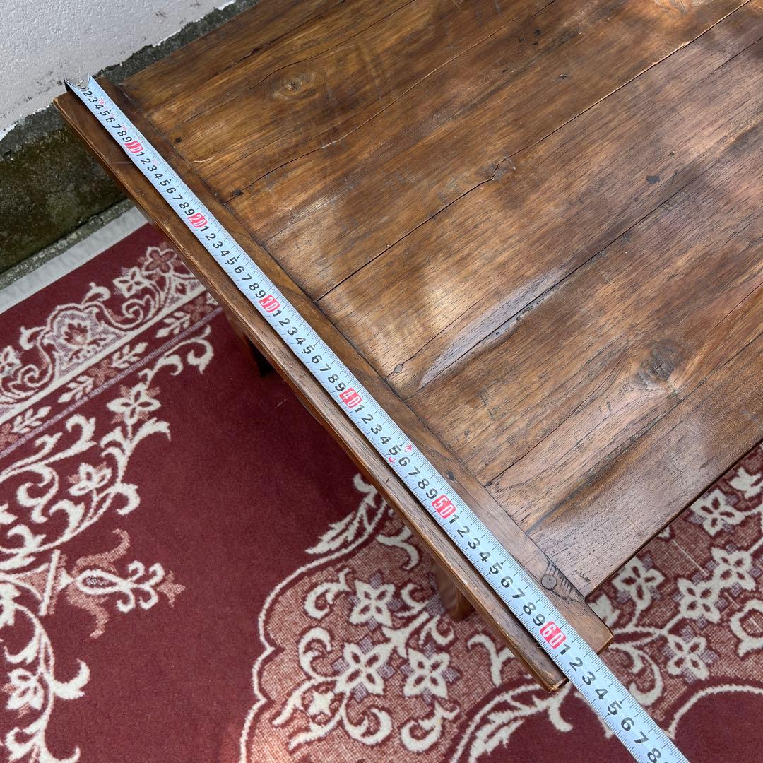古家具ビンテージ品◾️チーク材 木製無垢材 コーヒーテーブル サイドテーブル 机