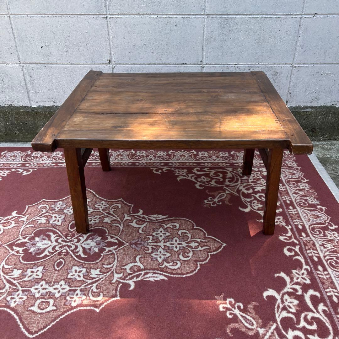 古家具ビンテージ品◾️チーク材 木製無垢材 コーヒーテーブル サイドテーブル 机