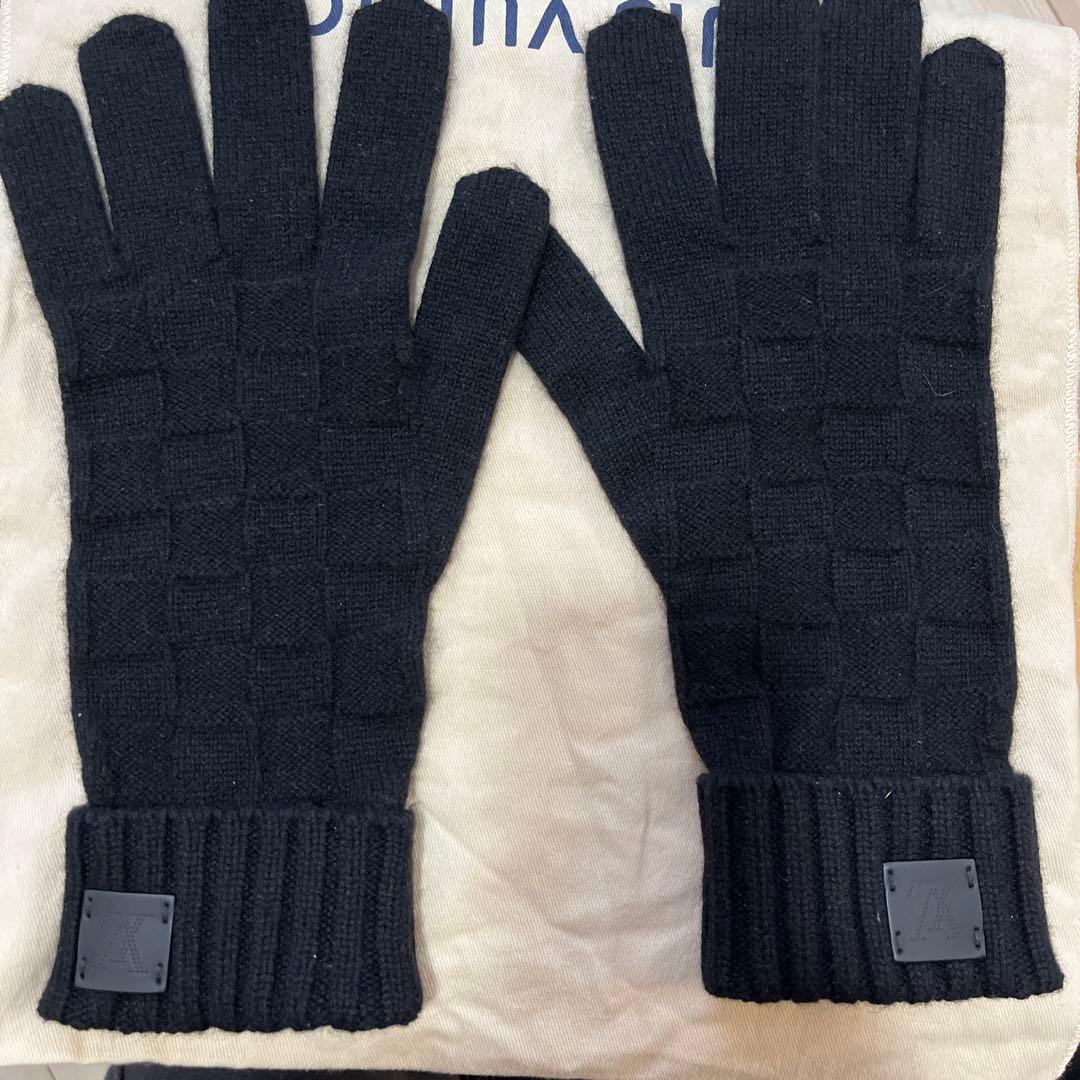 LUIS VUITTONカシミア手袋ブラック