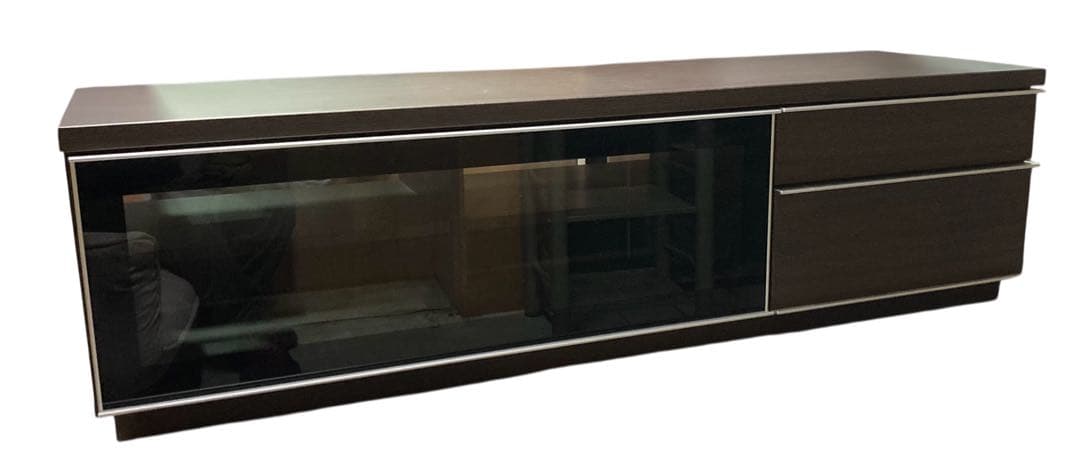 未使用　ダークブラウンテレビ台 シギヤマ家具　ガラス扉付　展示品　幅約150cm