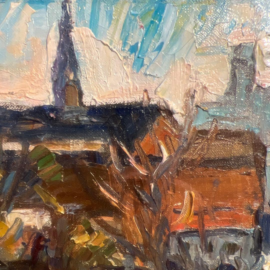 山田新一　油彩画 千鳥ヶ淵