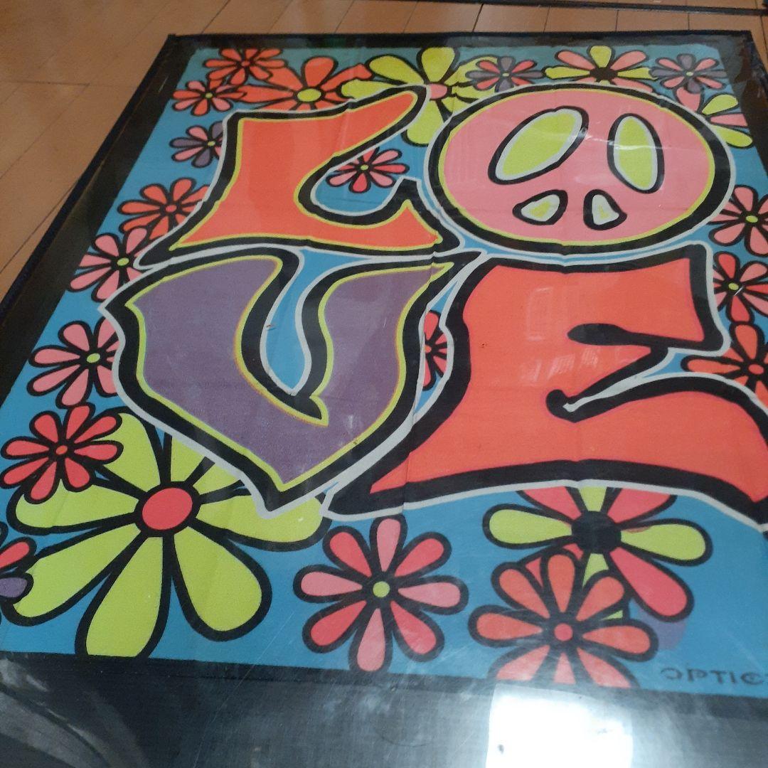 レア‼️ 夜光　LOVE&PEACE　フラワーポスター　サイケデリックポスター