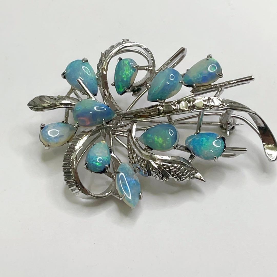 天然オパール ブローチ ヴィンテージ アクセサリー 天然石 opal