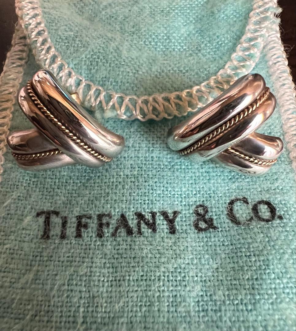 Tiffany & Co. ピアス SV×14K コンビ ポスト14K 正規品