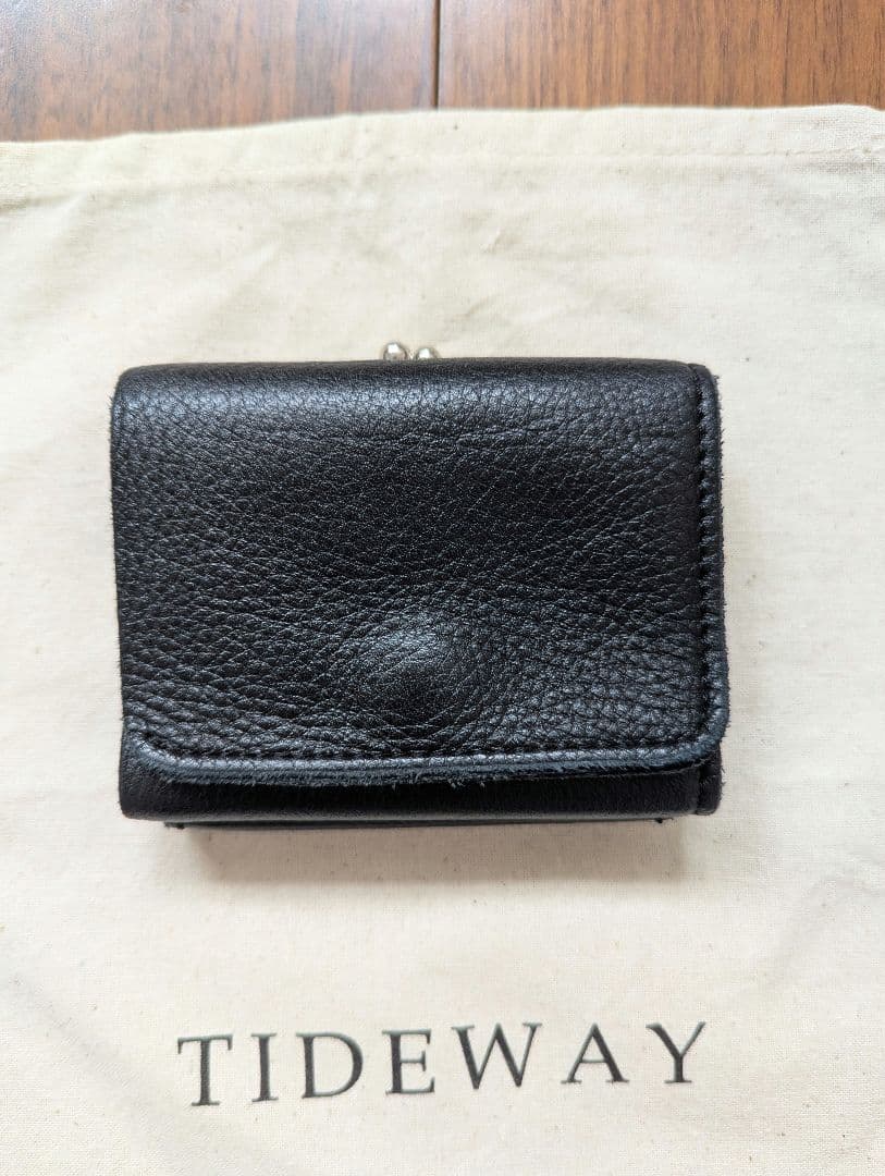 TIDEWAY 三つ折り財布 がま口　ブラック　黒