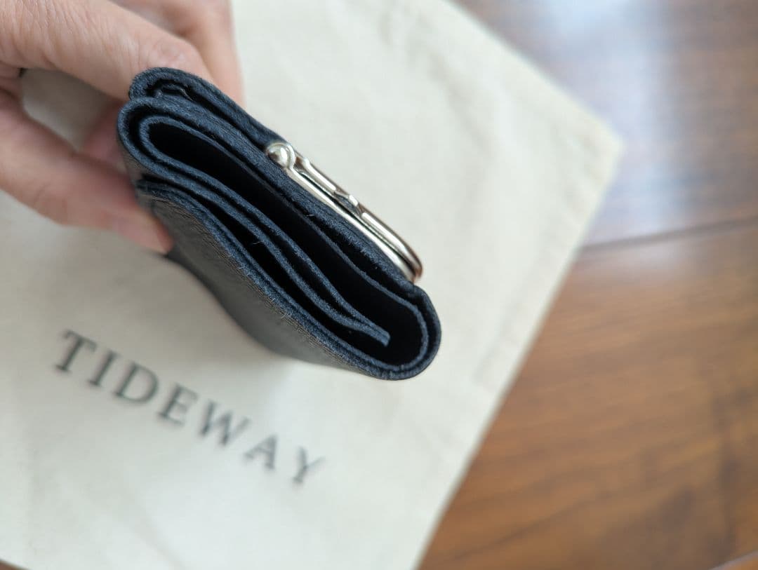 TIDEWAY 三つ折り財布 がま口　ブラック　黒