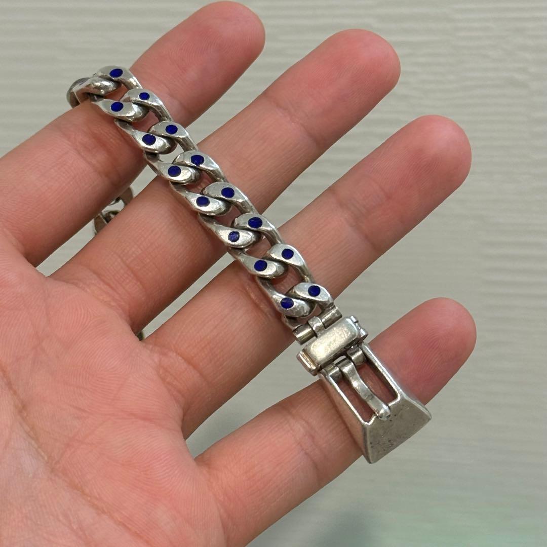 極上　ヴィンテージ　ベルト　ブレスレット　シルバー925 サファイア