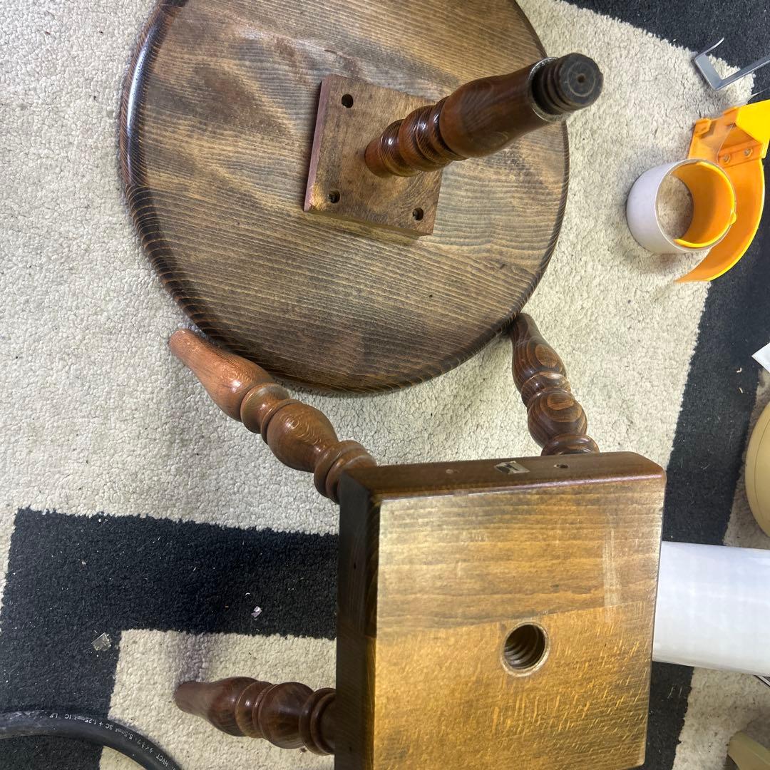 キツツキ　木製サイドテーブル2点セット