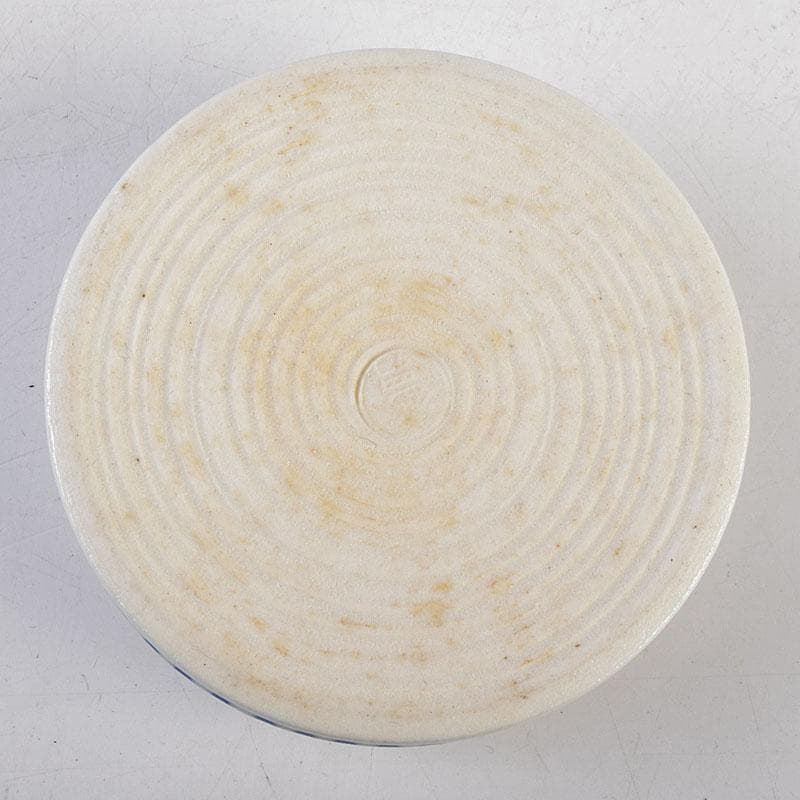 九谷焼　九谷清々軒　矢口永寿造　染付　花文　鐘香合　共箱　V　R9194