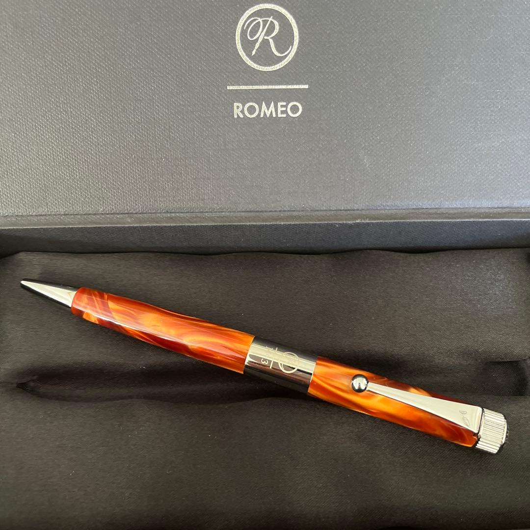伊東屋　Romeo No.3、イタリアンアンバー　細軸　購入保証書付き