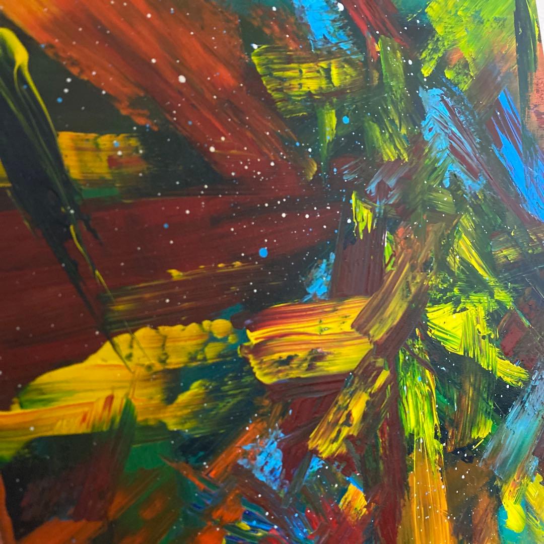 多彩なアクリル抽象画