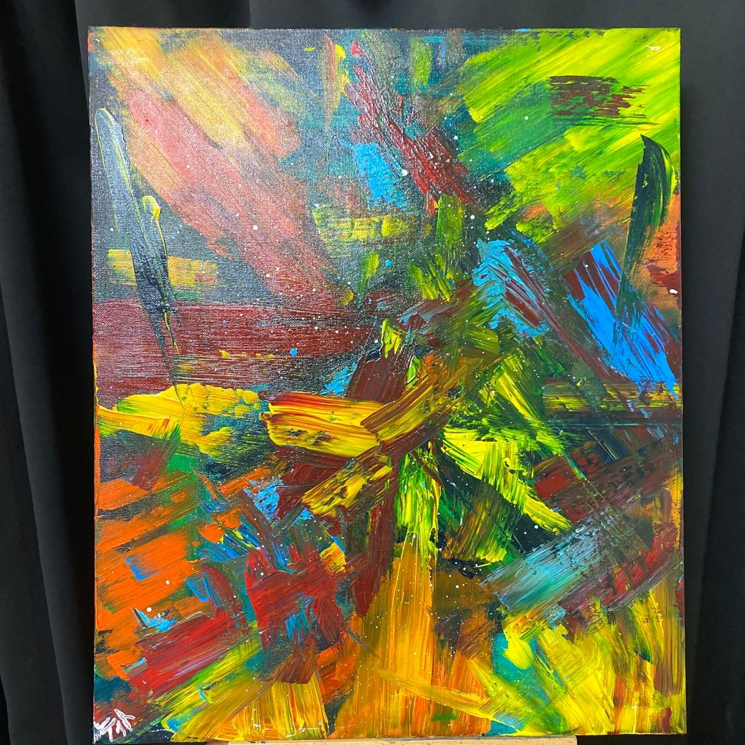 多彩なアクリル抽象画