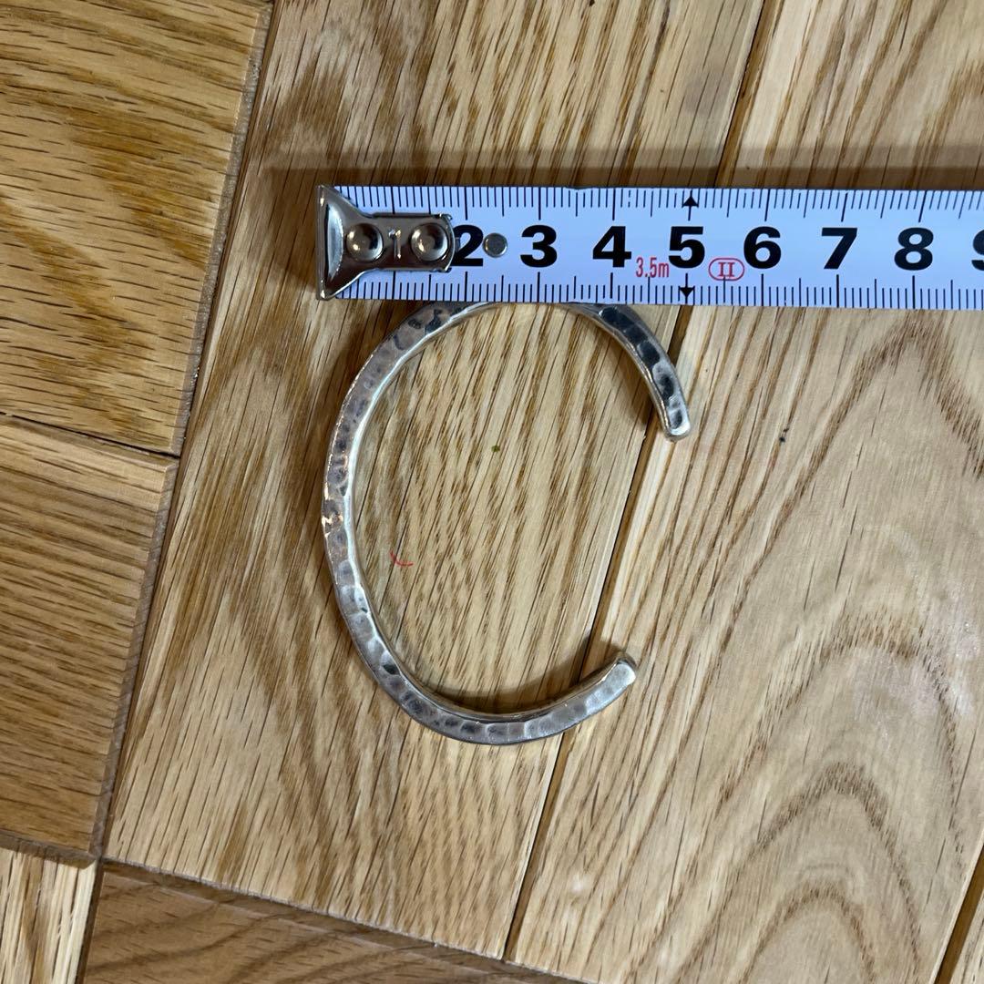 市松 ブレスレット バングル シルバー 3面打ちバングル