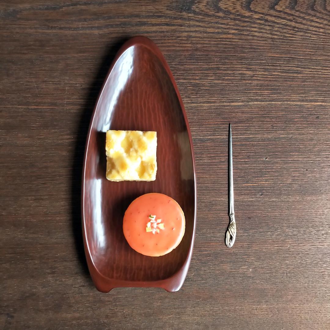 【鎌倉彫　博古堂　船形　銘々皿　x5枚】